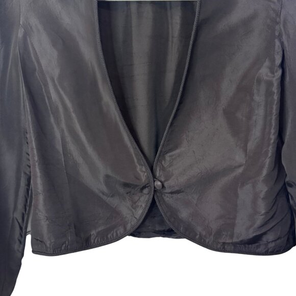 Phil Carry black cropped long sleeve bolero jacket size M - Picture 5 of 8